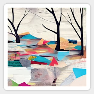 Winter Landscape Collage Sticker